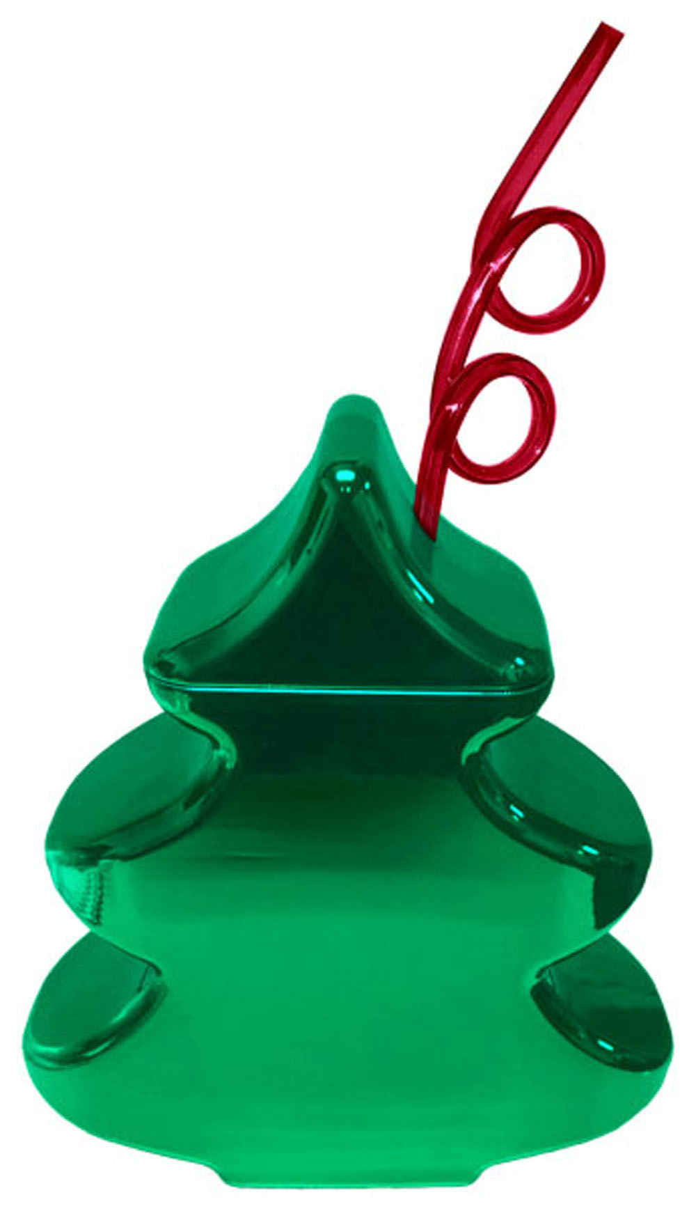 Christmas Tree Tumbler Cup with Straw 24 oz Holiday Drinkware Green Novelties
