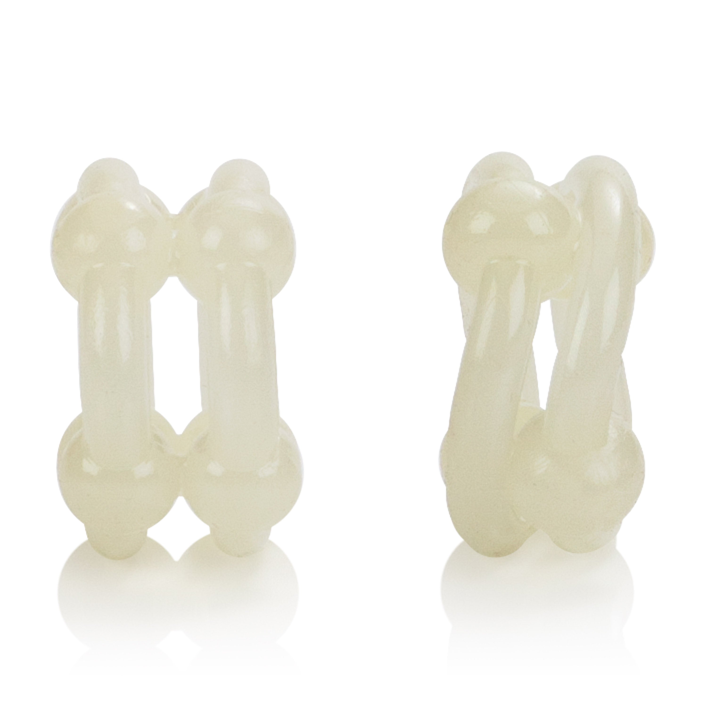 Island Rings Double Stacker Glow In The Dark Stretchy Cock Rings 0.75 Inch 2 Cm Duo COCK RING Set