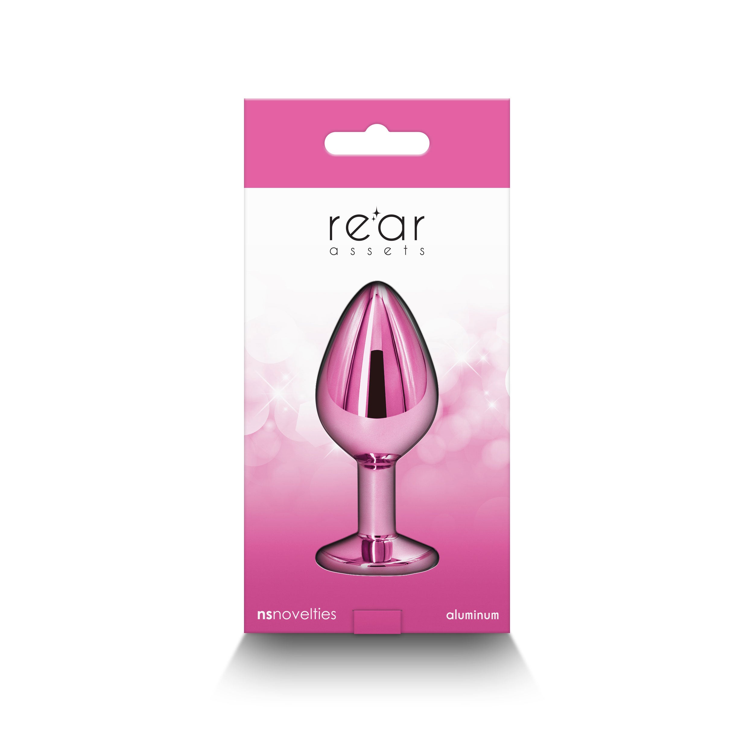 Rear Assets Medium Pink 8.2 cm Metal Butt Plug with Gem Base > Anal Range > Jewel Butt Plugs