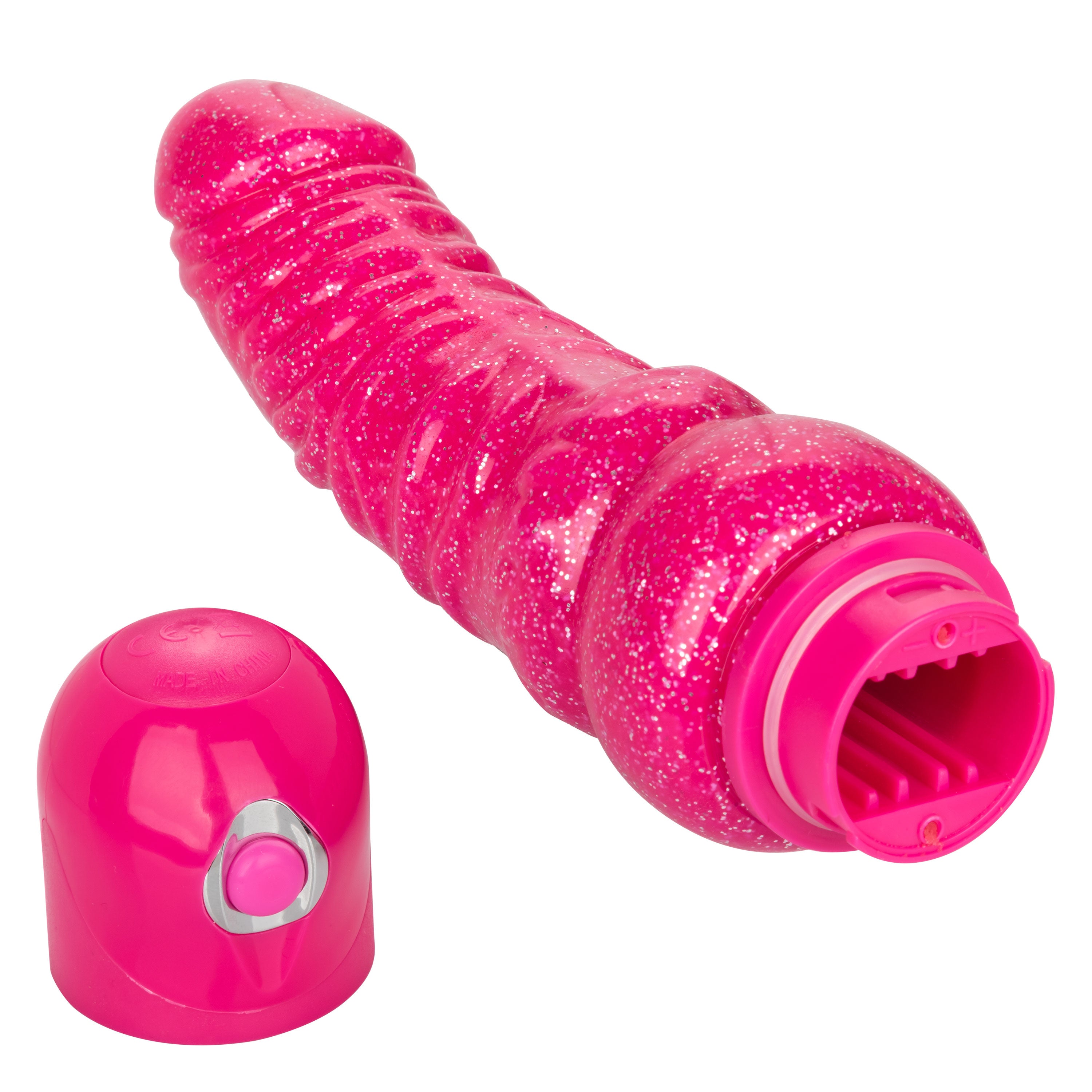 Naughty Bits Lady Boner Bendable Personal Vibrator Pink Glitter 10 Function Waterproof Vibrators