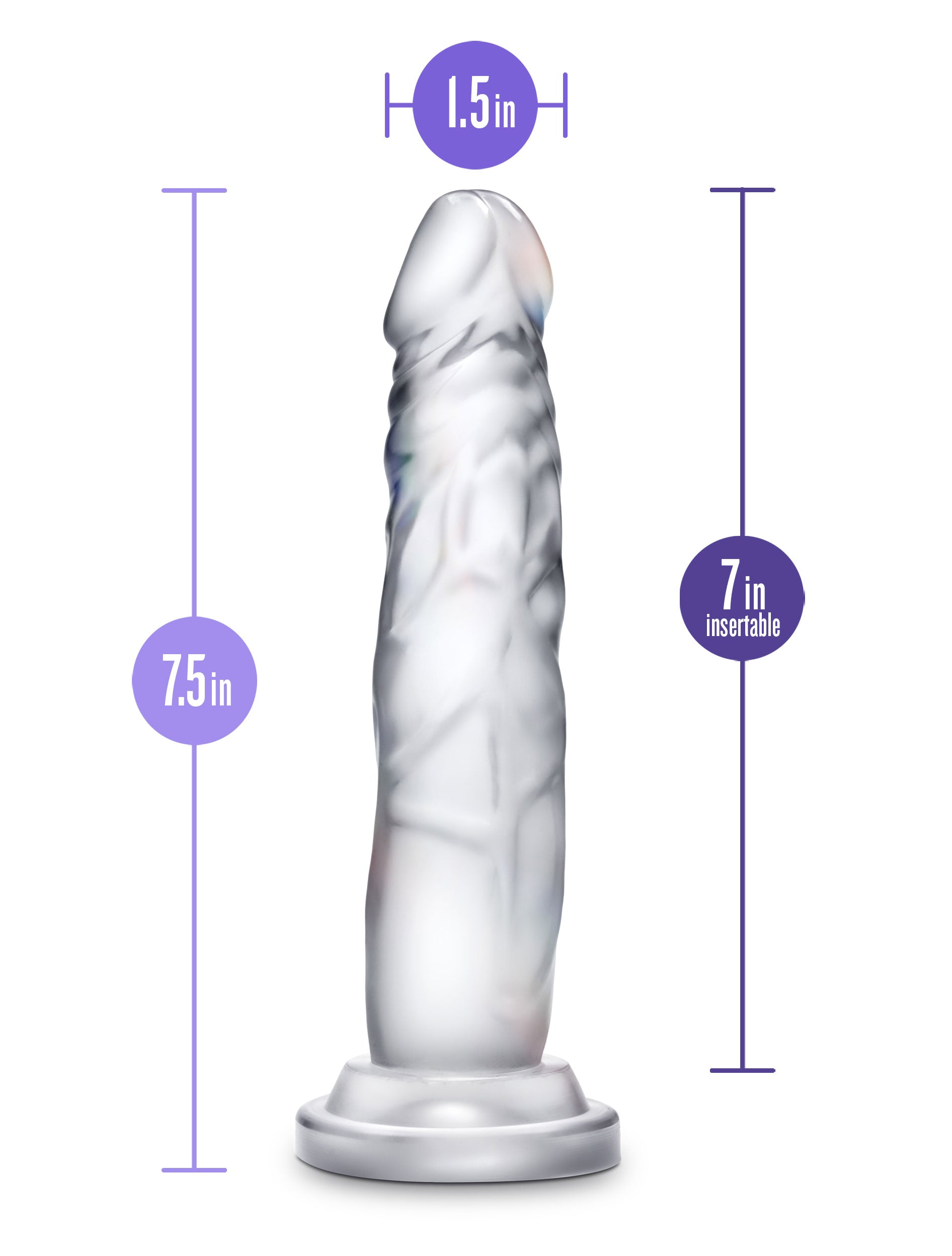 Blush B Yours Diamond Clear Realistic Suction Cup 7.5" Dildo > Dildos > Realistic Dildos