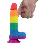 Pride Rainbow Dildo – 100% Silicone Vibrant Rainbow Colors Realistic Dildo with Suction Cup Base > Dildos > Neutral Dildos
