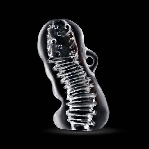 Rize Squeezy (Clear) – Textured Male Masturbator Sleeve Strokers - Manual