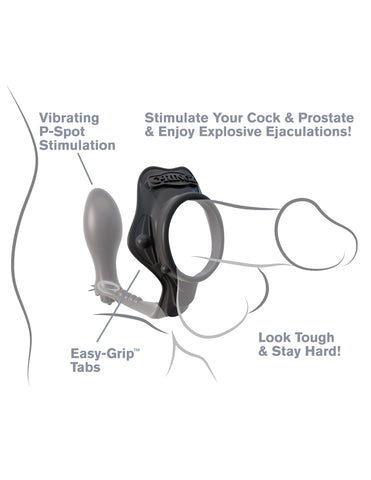 Fantasy Silicone Rock Hard Ass Gasm Performance C-Ring Black > Anal Range > Prostate Massagers