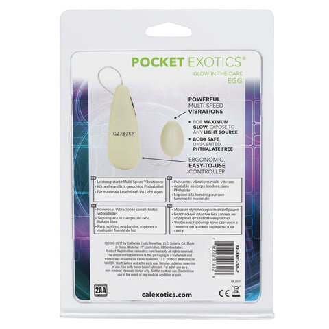CalExotics Glow in the Dark Pocket Exotics Vibrating Egg BULLETS