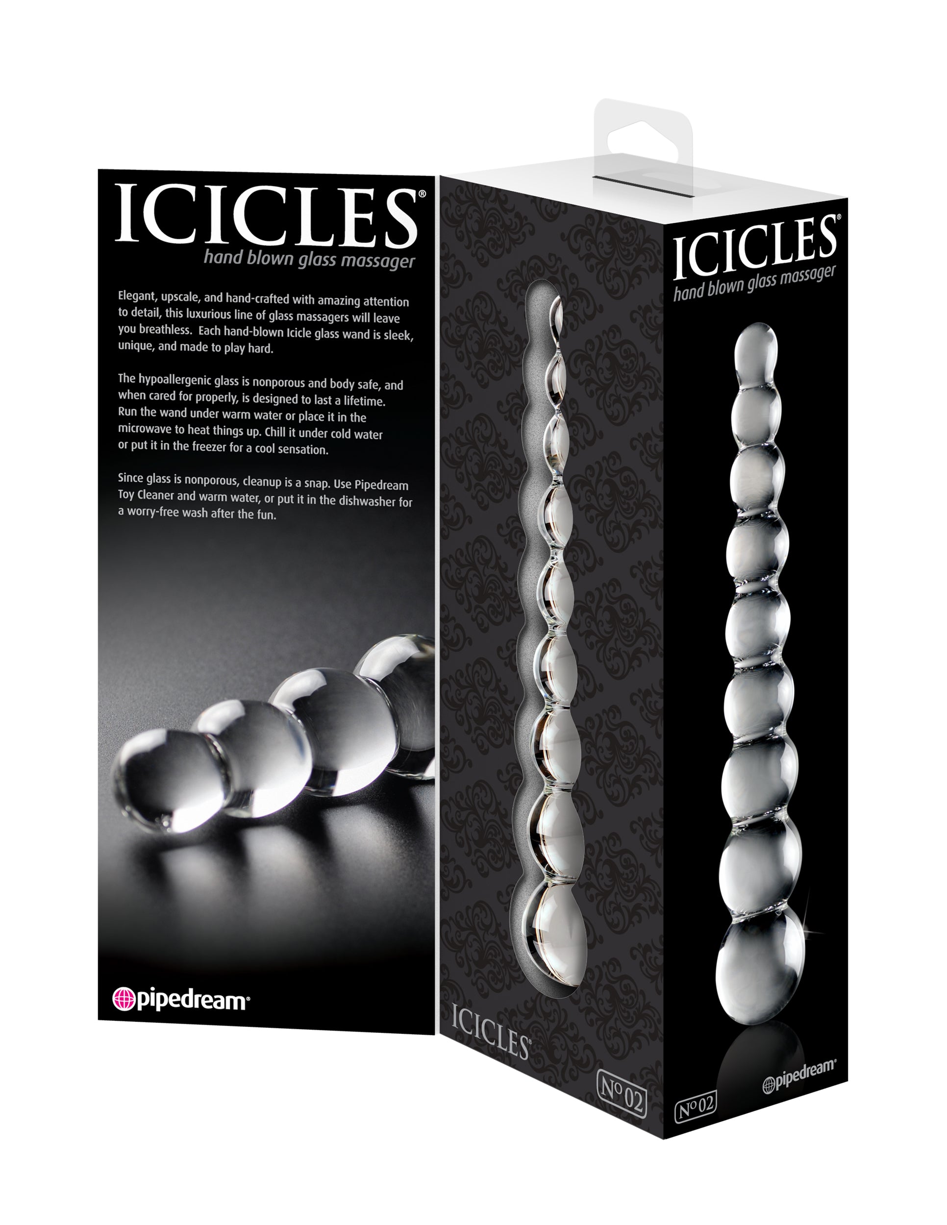 Icicles Clear Glass Massager Wand Handcrafted Adult Toy > Sex Toys > Glass