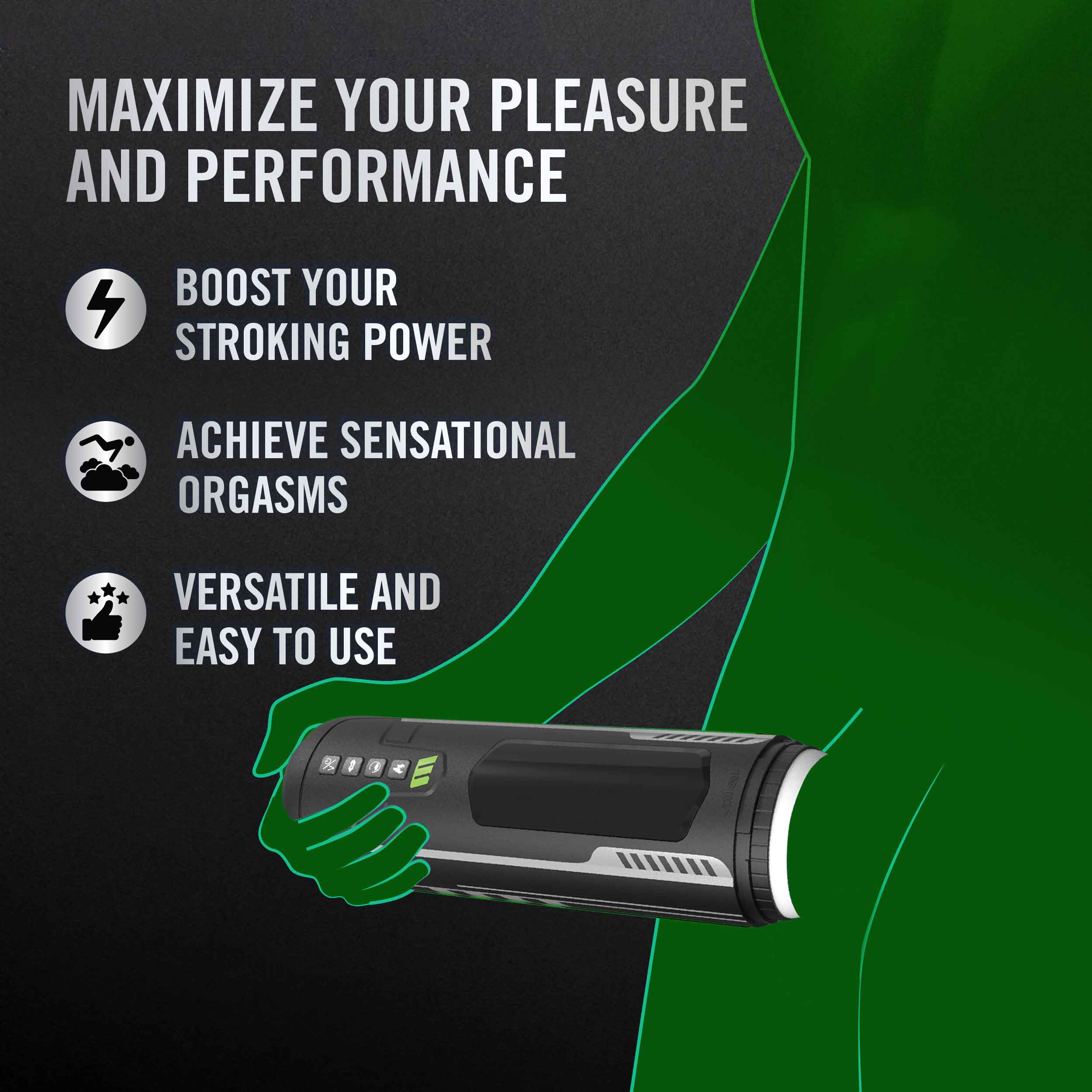 M for Men Master Blaster Automatic Male Masturbator Black Strokers - Manual