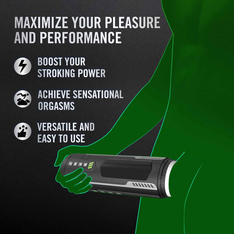 M for Men Master Blaster Automatic Male Masturbator Black Strokers - Manual