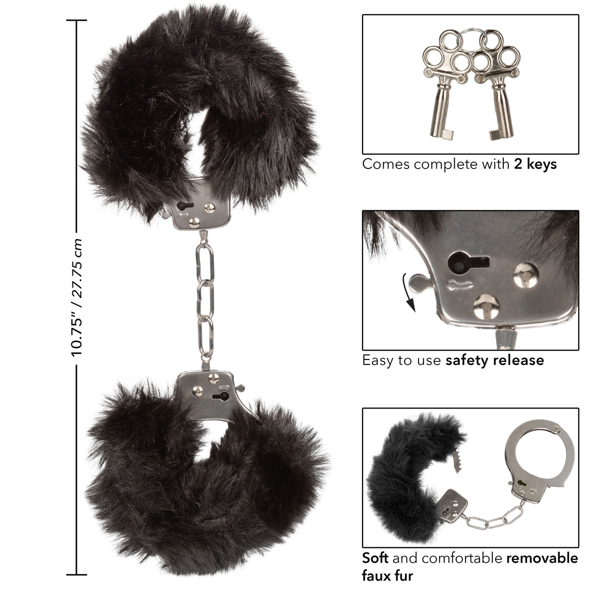 Ultra Fluffy Black Furry Bondage Cuffs > Bondage Gear > Handcuffs