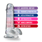 Naturally Yours 6 Inch Glitter Dildo Sparkling Clear Toy > Dildos > Realistic Dildos