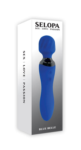 Blue Belle Double-Ended Vibrator with 7 Speeds USB Rechargeable Blue Vibrators