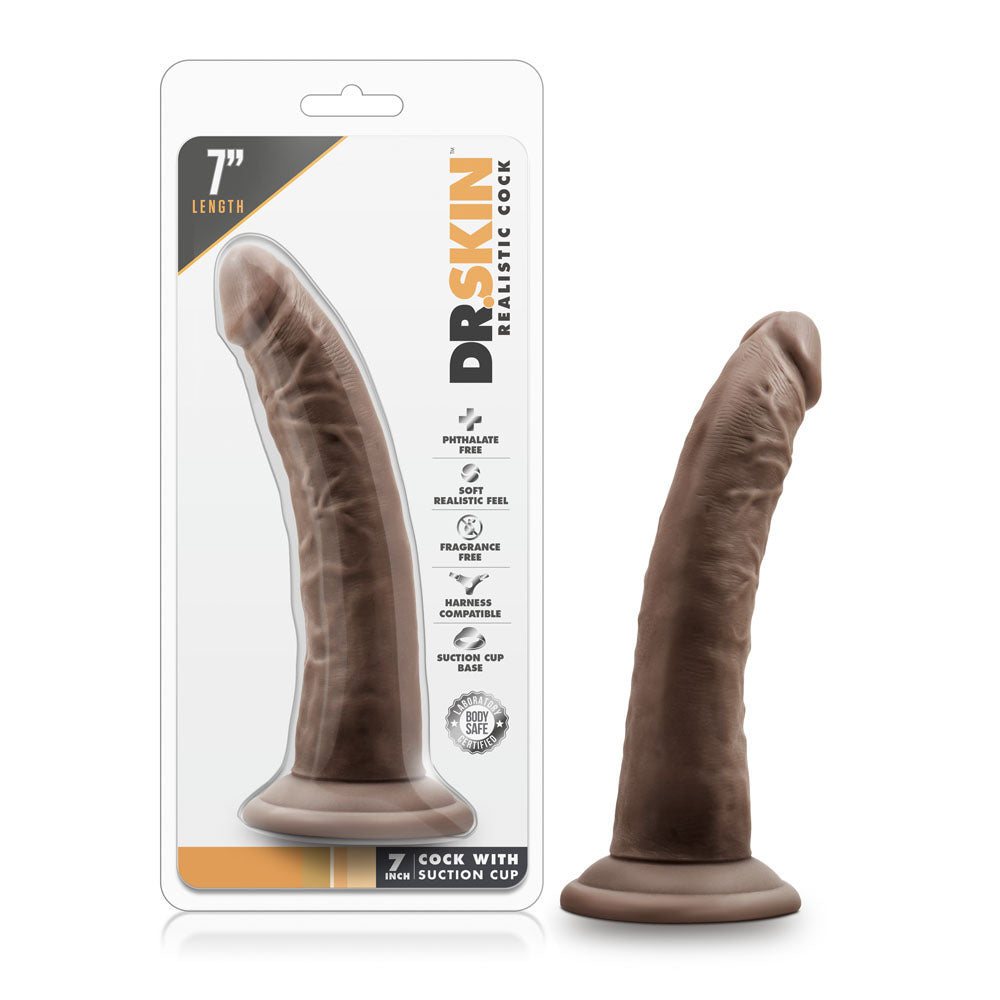 Dr Skin 7 Inch Chocolate Realistic Dildo with Suction Cup > Dildos > Realistic Dildos