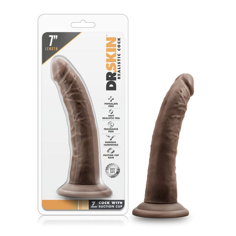 Dr Skin 7 Inch Chocolate Realistic Dildo with Suction Cup Dongs Realistic