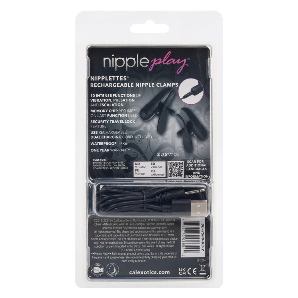 Vibrating Black Nipplettes Nipple Clamps For Pleasure Nipple Clamps