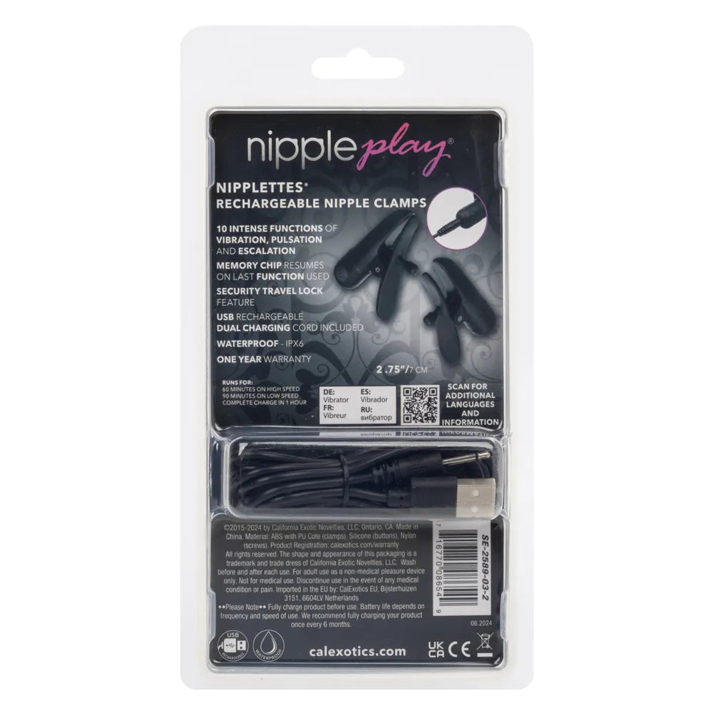 Nipple Play Adjustable Nipplettes – Wireless Vibrating Nipple Clamps > Sex Toys > Nipple Clamps