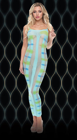 Blue Horizon Maxi Dress Sheer Erotic Gown for Mature Adults Blue > Clothes > Dresses and Chemises