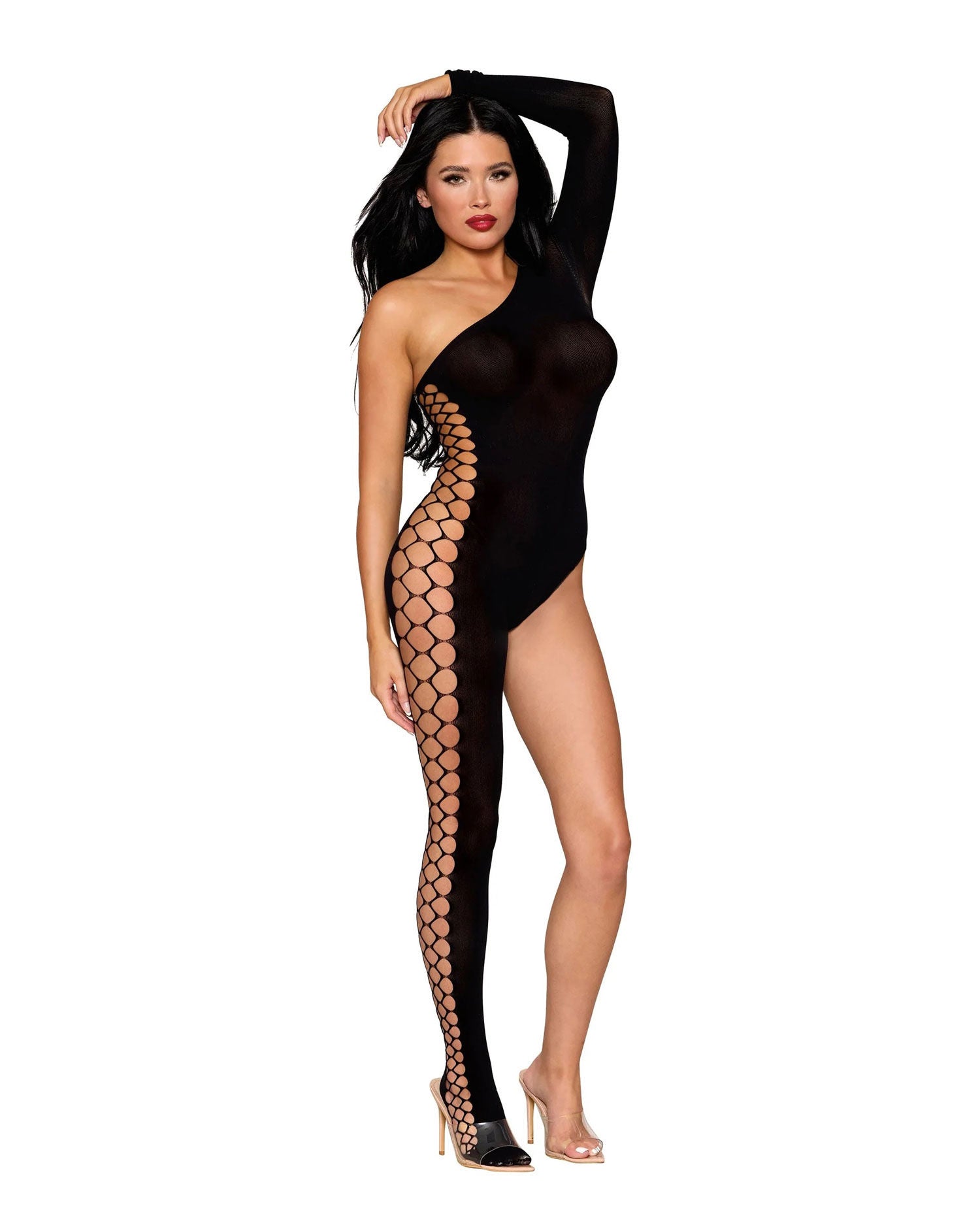 Dreamgirl Black One Size Bodystocking Lingerie Apparel Bodystocking