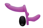 Double Take 10x (Purple) – Remote-Controlled Vibrating Double Penetration Adjustable Strap-On Purple > Dildos > Strap On Dildos
