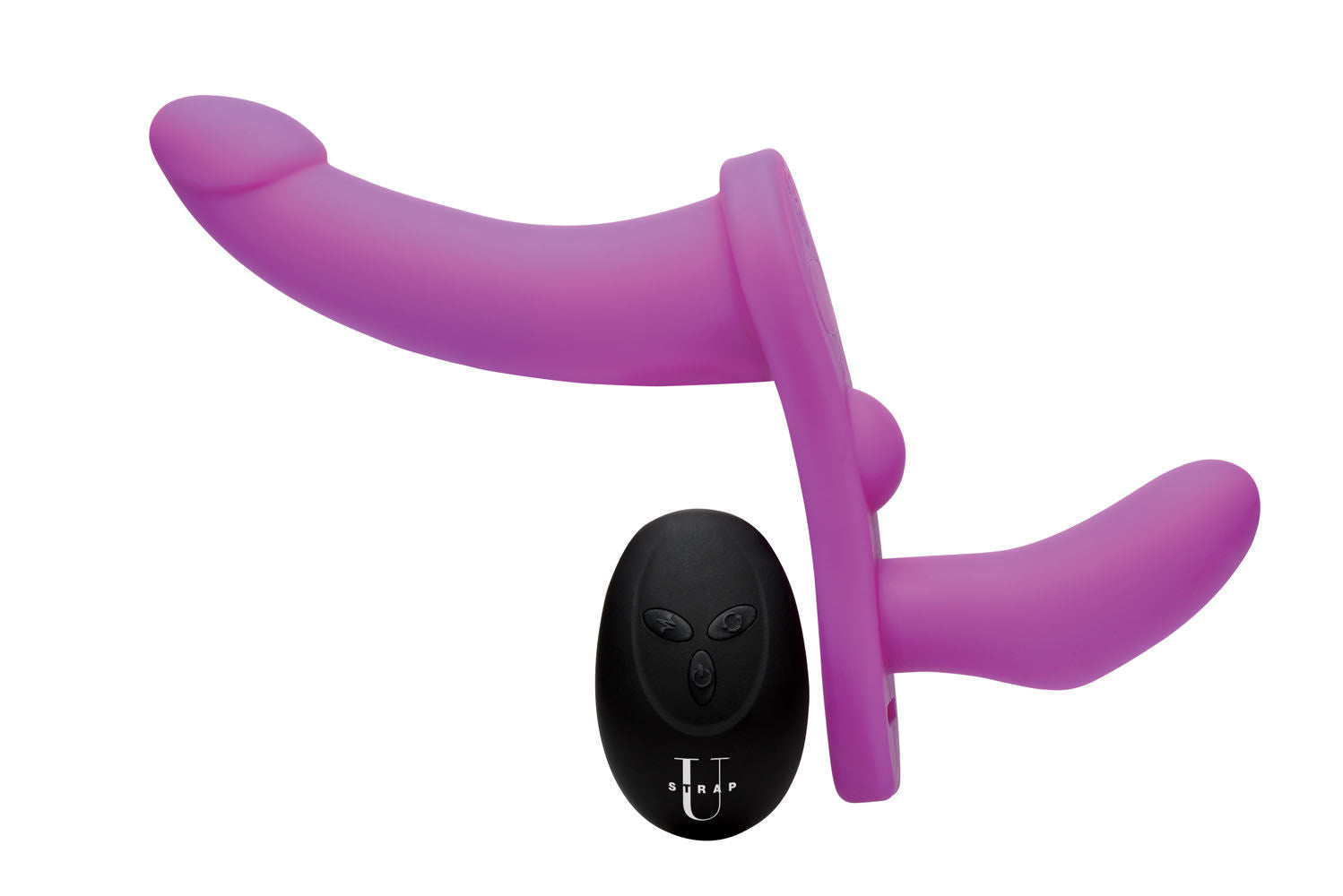 Double Take 10x (Purple) – Remote-Controlled Vibrating Double Penetration Adjustable Strap-On Purple > Dildos > Strap On Dildos