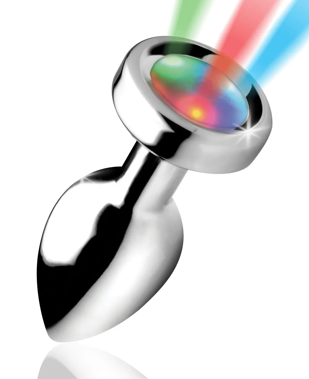 Light Up Small Anal Plug – 2.9 Inch Weighted Anal Plug with LED Lights Multi Small > Anal Range > Butt Plugs