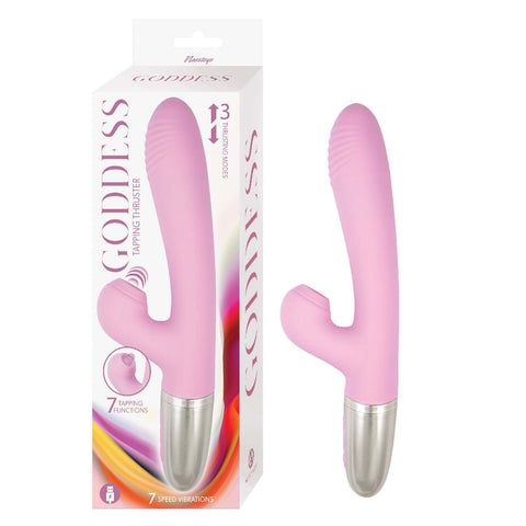 Goddess Tapping Thruster Vibrator Pink with USB Rechargeable VIBRATORS-RABBIT-MULTI
