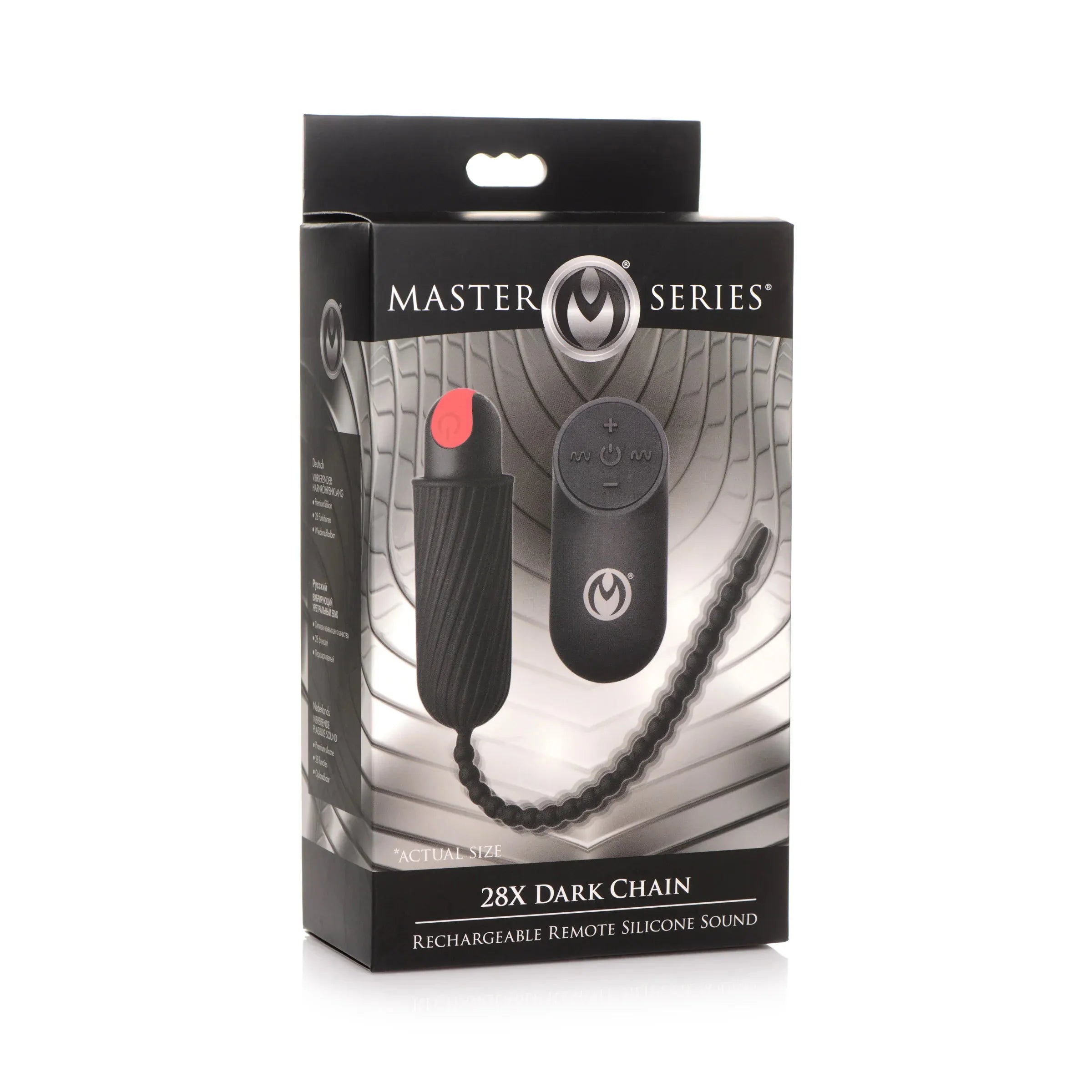 Dark Chain Rechargeable Silicone Sound – Remote-Controlled Urethral Sounding Beads Black > Sex Toys For Men > Sounding Rods