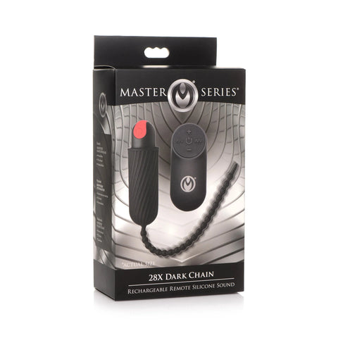Dark Chain Rechargeable Silicone Sound – Remote-Controlled Urethral Sounding Beads Black > Sex Toys For Men > Sounding Rods