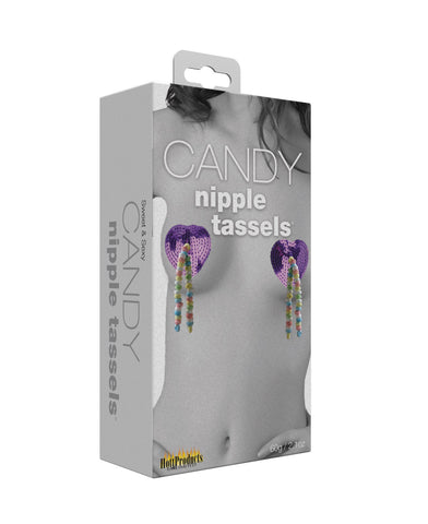 Candy Tassle Nipple Pasties Heart Shaped Erotic Edible Accessory Multi > Relaxation Zone > Edible Treats