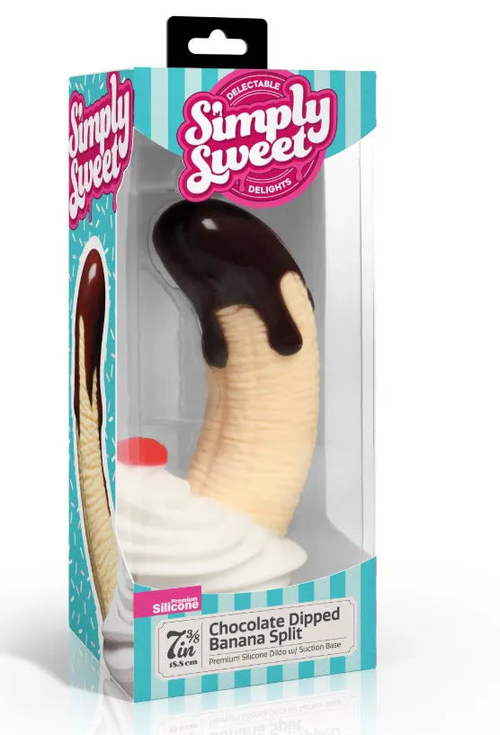 Chocolate Dipped Banana Split Premium Silicone Dildo – Ultra-Soft Silicone Dildo Multi > Vibrators > Unconventional