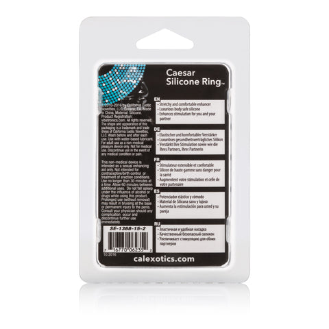 Caesar Black Silicone Cock Ring for Stamina and Comfort Black COCK RINGS