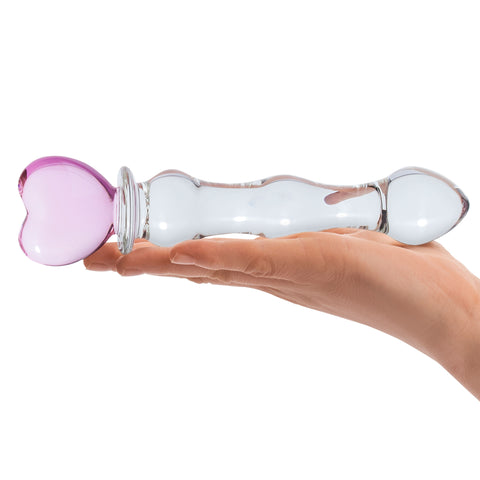 Glas Sweetheart (Pink) – Curved Glass Dildo 8 Inch DONGS Glass