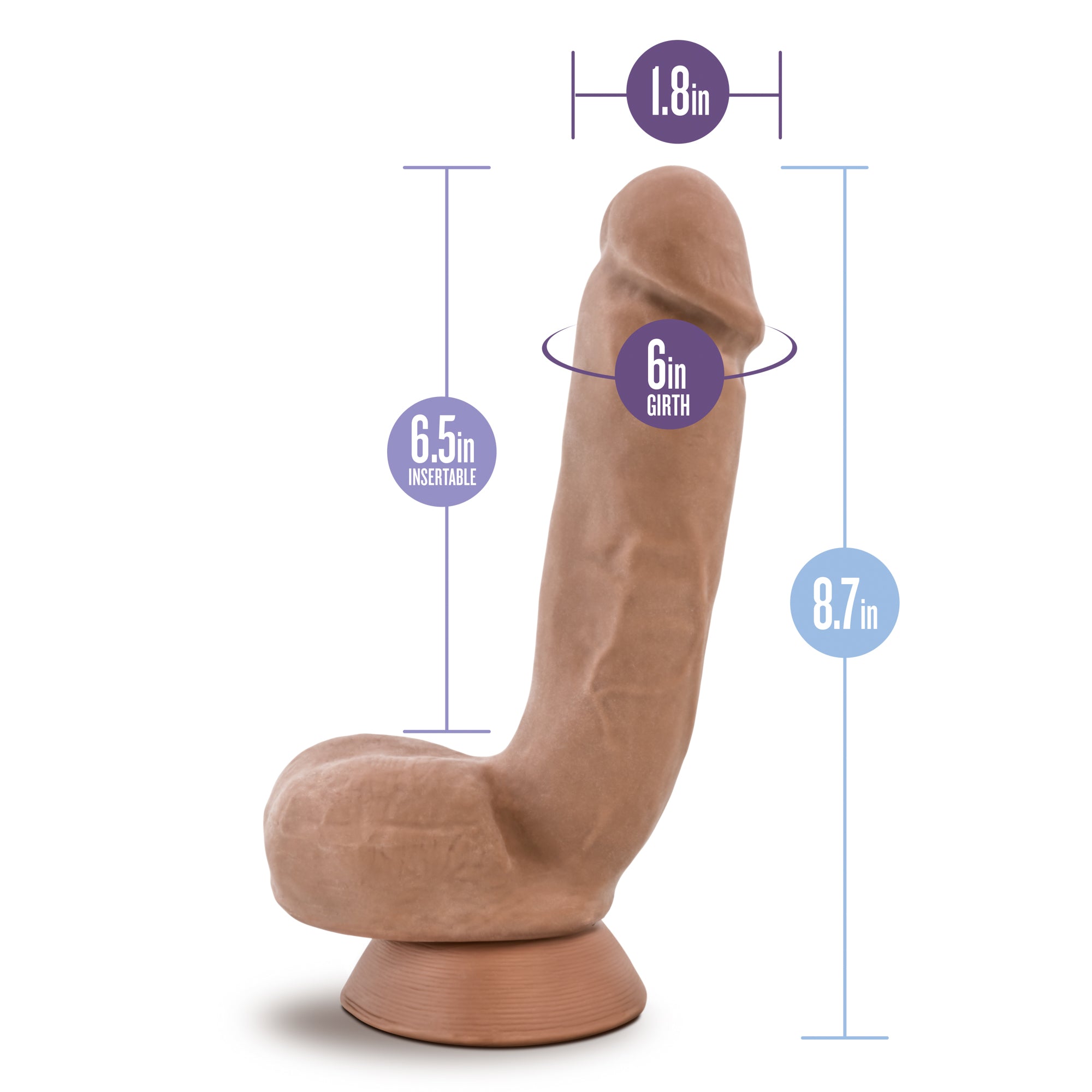 Au Naturel Macho Realistic Dual Density Latin 6.5" Insertable Dildo > Dildos > Realistic Dildos