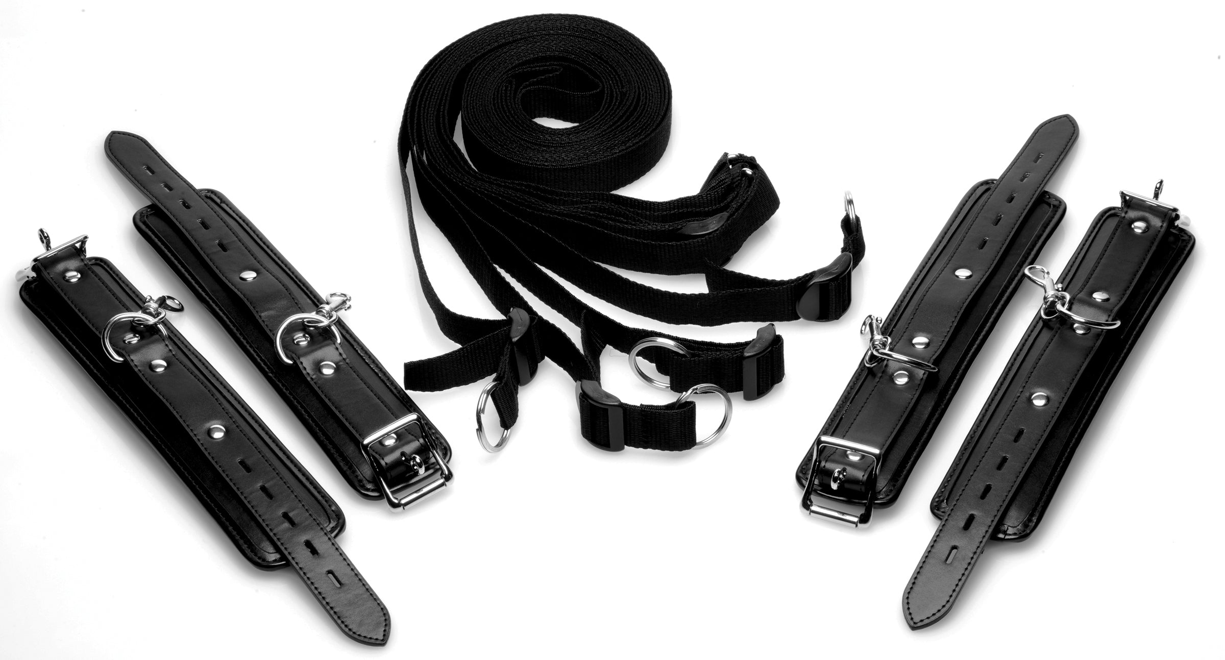Adjustable Bed Restraint Kit with Comfortable Cuffs and Straps – Bed Restraint System > Bondage Gear > Bed Restraints