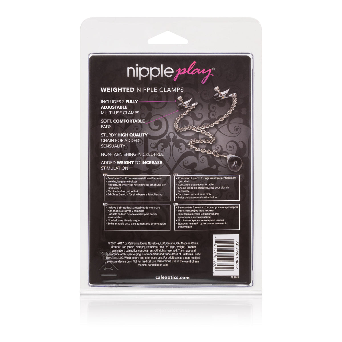 Weighted Adjustable Non-Tarnishing Jewelry – Weighted Nipple Clamps > Sex Toys > Nipple Clamps