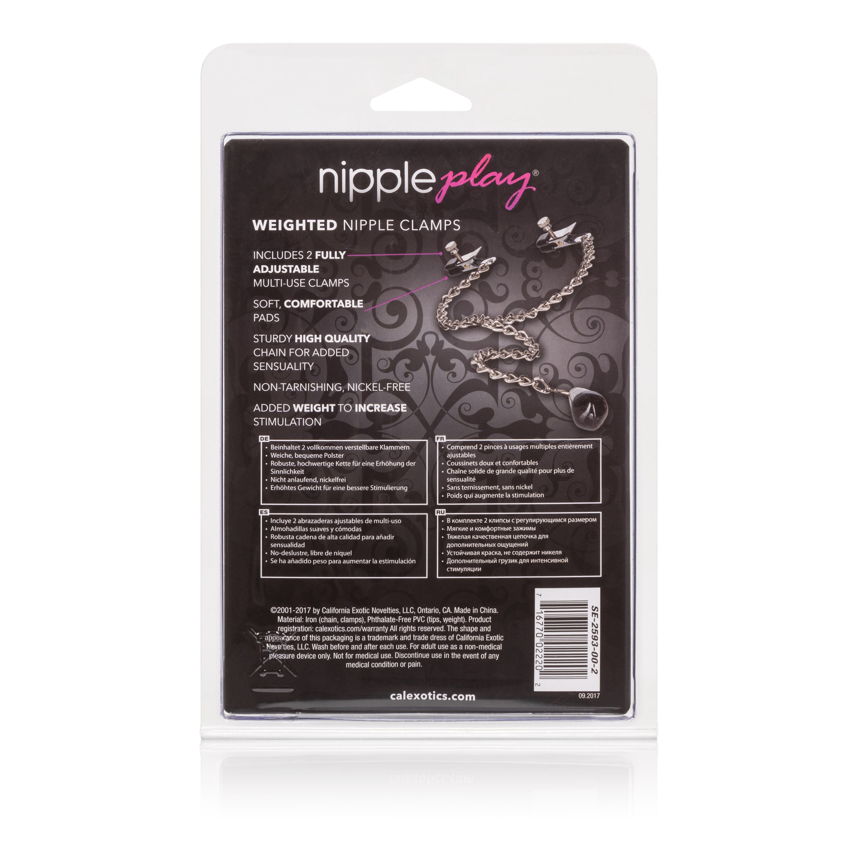 Weighted Adjustable Non-Tarnishing Jewelry – Weighted Nipple Clamps > Sex Toys > Nipple Clamps