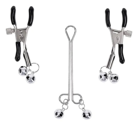 Shadow Bell Adjustable Nipple Clamps with Silver Bells – Nipple Jewelry > Sex Toys > Nipple Clamps
