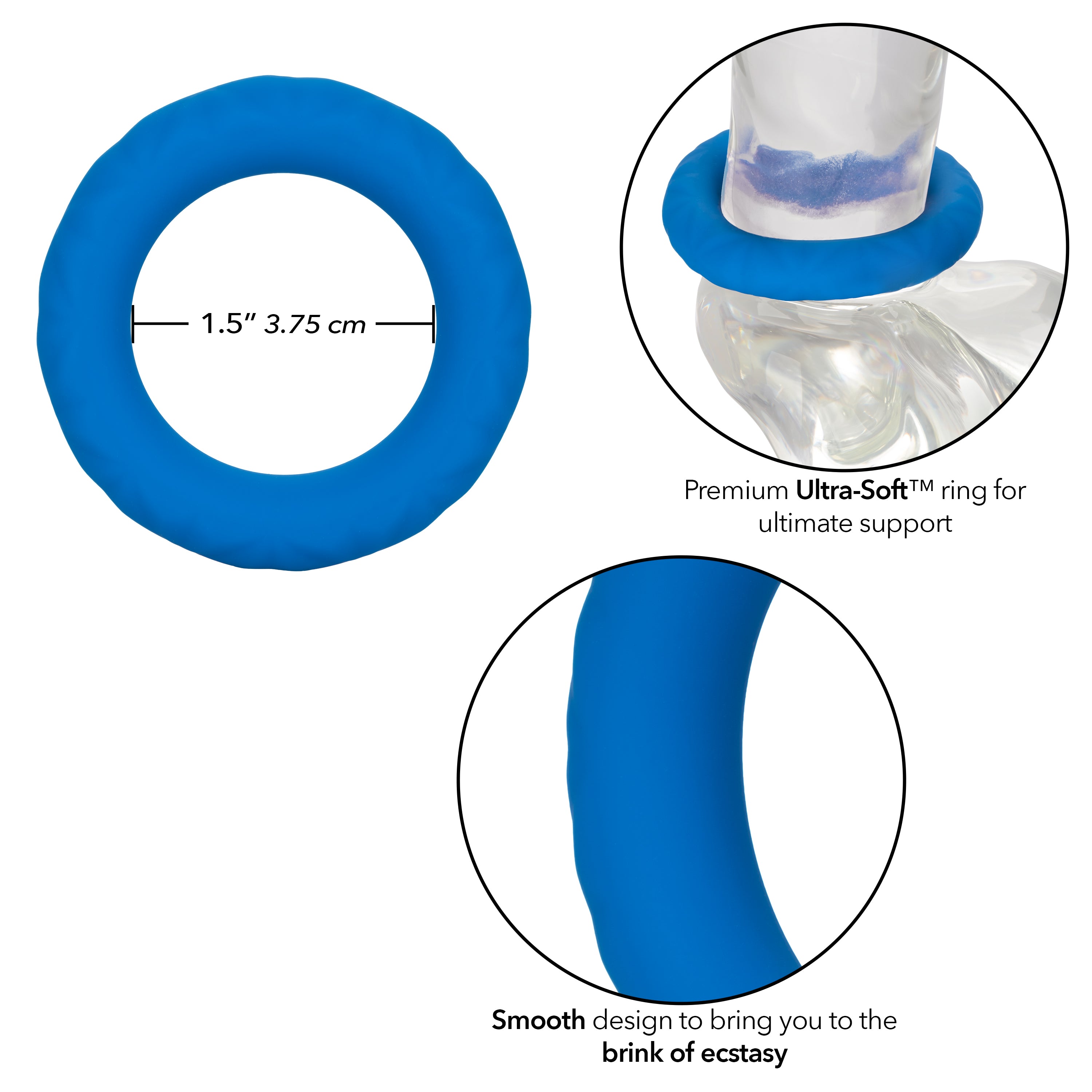 Link Up Ultra-Soft Max Neon Blue Silicone Enhancer Ring > Cock Ring > Single