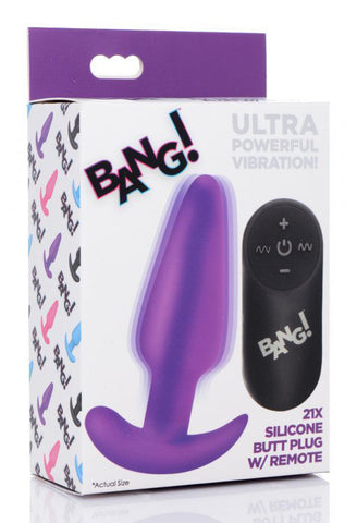 Remote Control 21x Silicone Butt Plug Vibrator Pink Toy Butt Plugs - Vibrating