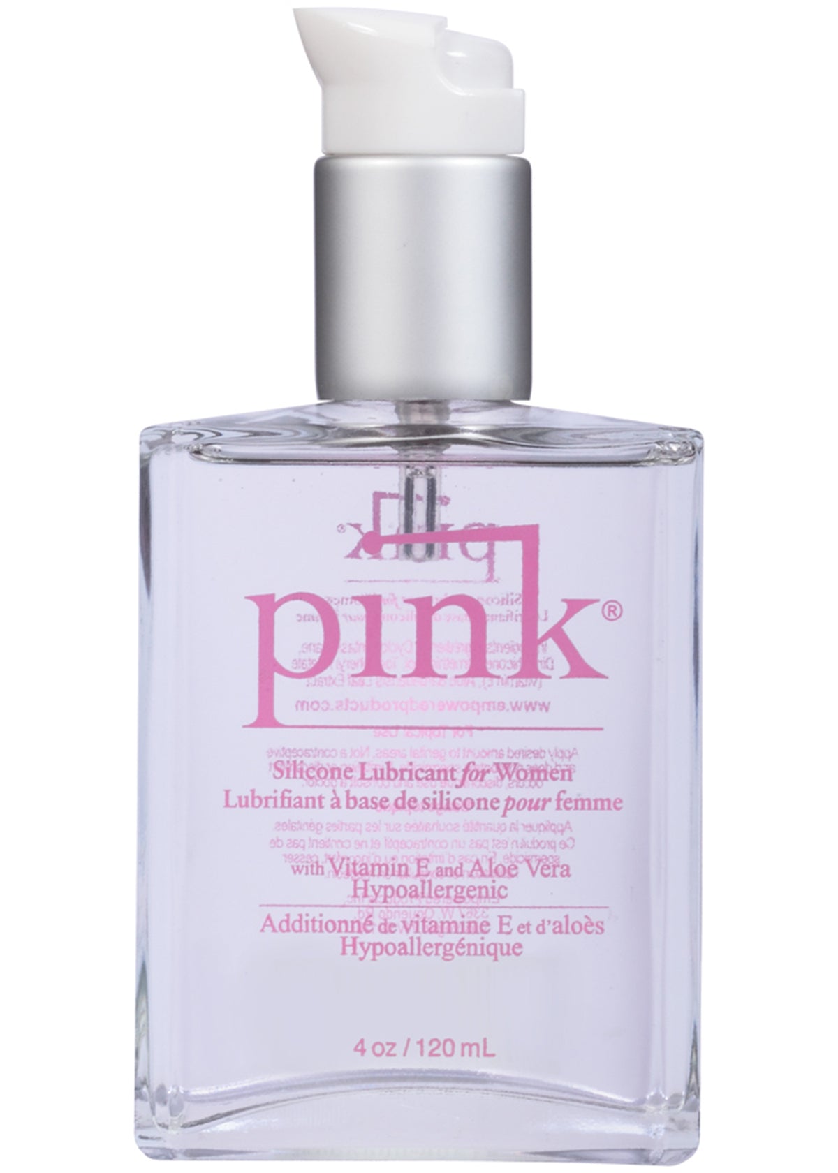 Pink Silicone Lubricant 4oz Long-Lasting Moisturizing Formula Glass Bottle Default Title > Lube > Silicone
