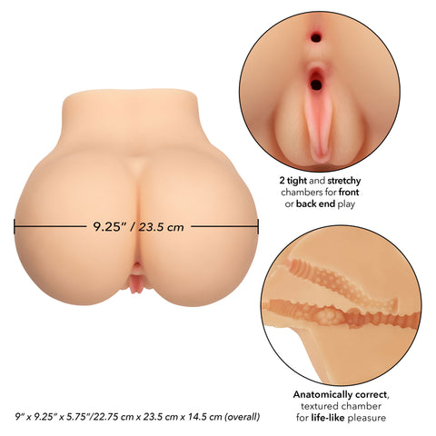 Stroke It BBL Booty Ivory Life-Like Realistic Pleasure Sleeve Over 7.5 Pounds Pure Skin Material Assturbators