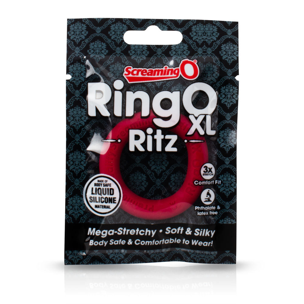 RingO XL Liquid Silicone Cock Ring in Black by Screaming O COCK RINGS