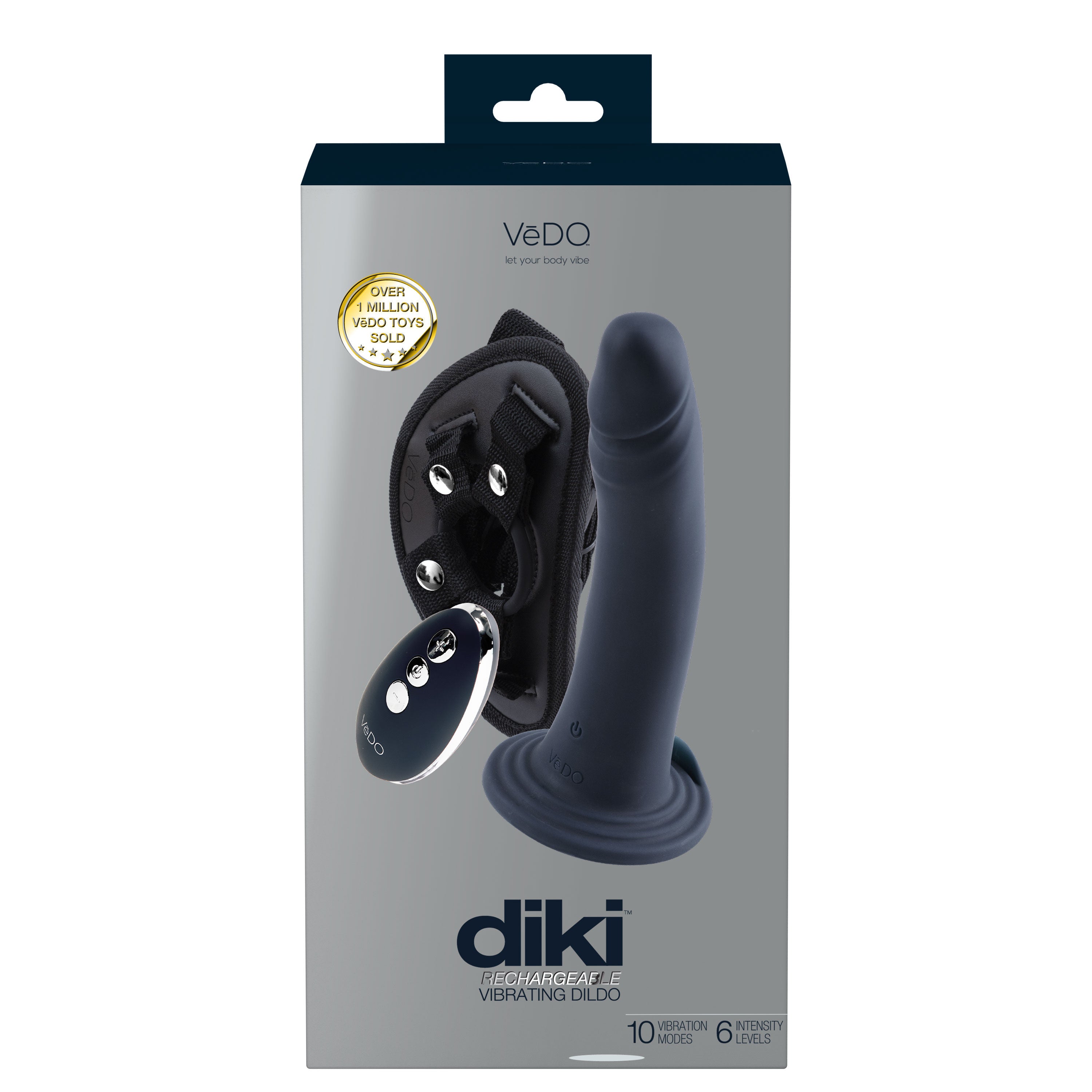 Diki Rechargeable Silicone Vibrating Dildo with Harness Vibrators
