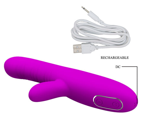 Pretty Love Angelique Come Hither - Fuchsia Purple VIBRATORS-RABBIT