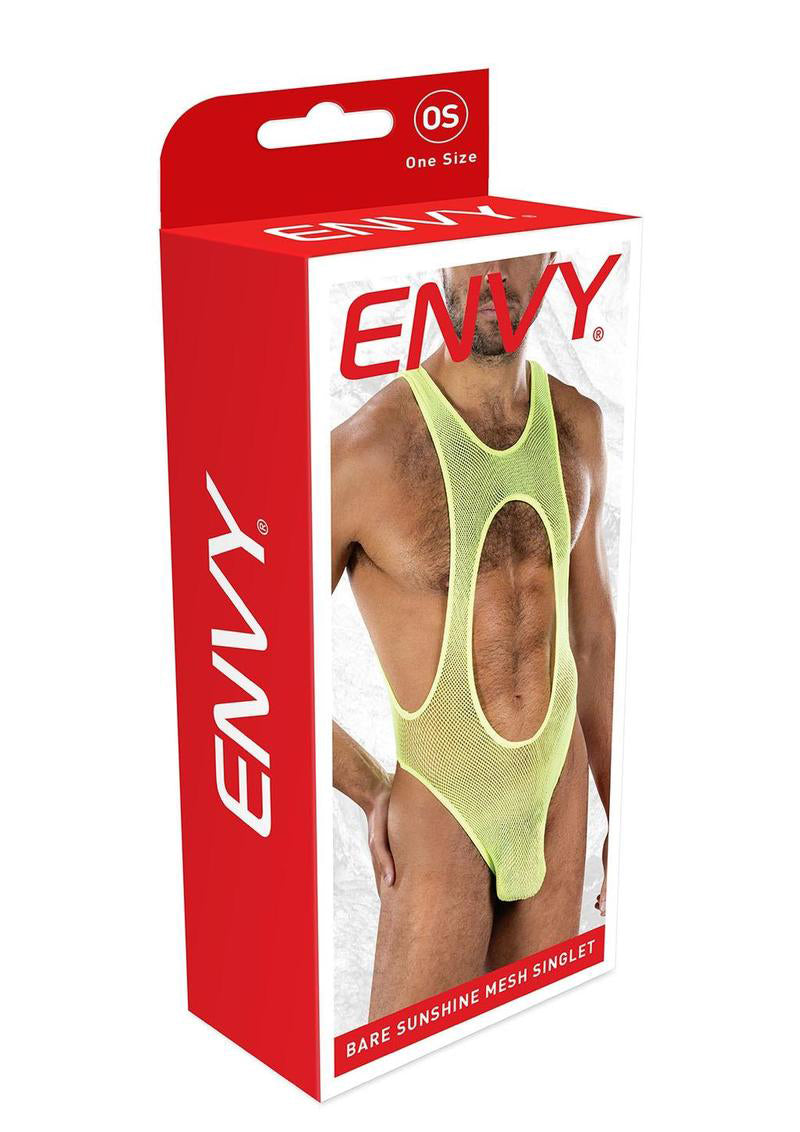 Envy Bare Sunshine Mesh Singlet (Yellow) – Mesh Singlet Yellow One Size > Clothes > Mens Apparel