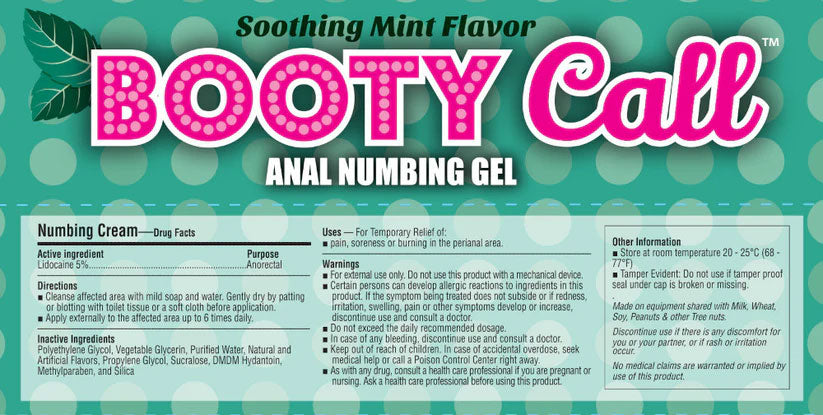 Booty Call Anal Numbing Gel Mint 60ml > Lube > Anal