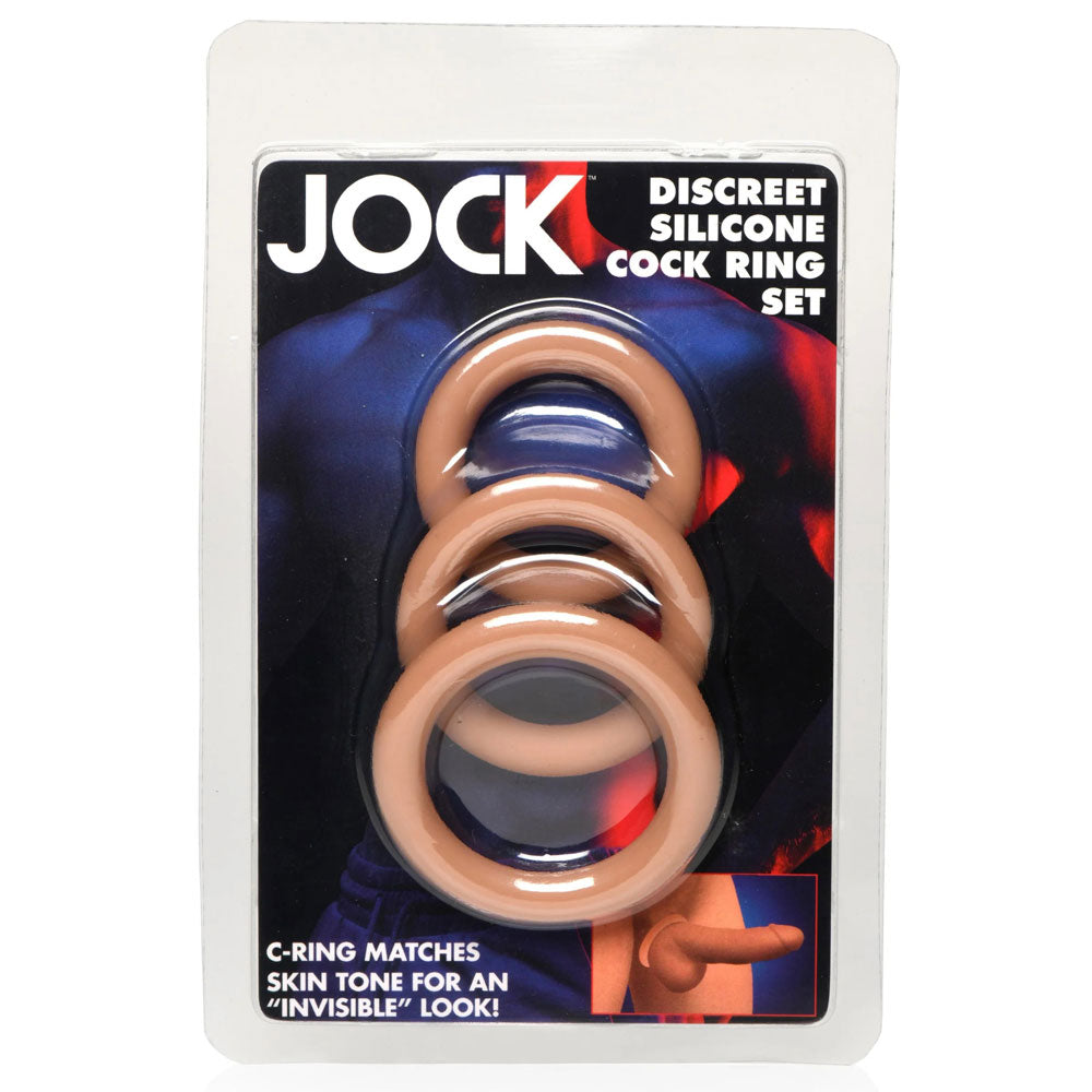 Jock Silicone Cock Ring Set Medium 3 Sizes Phthalate Free COCK RING Set