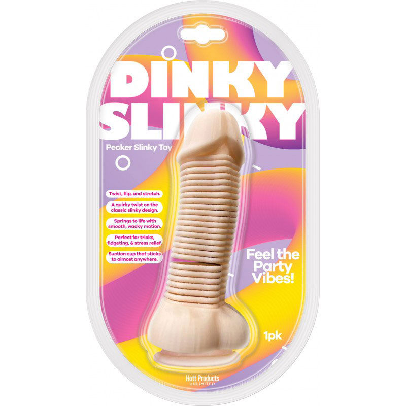 Dinky Slinky Pecker (With Suction Cup) – Flexible Dildo Toy Beige Gag Gifts & Novelties