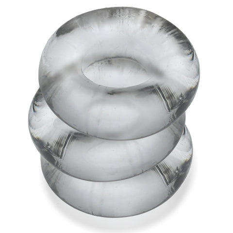Fat Willy 3 Piece Jumbo Cockrings Clear for Enhanced Pleasure and Performance Clear One Size COCK RING Set