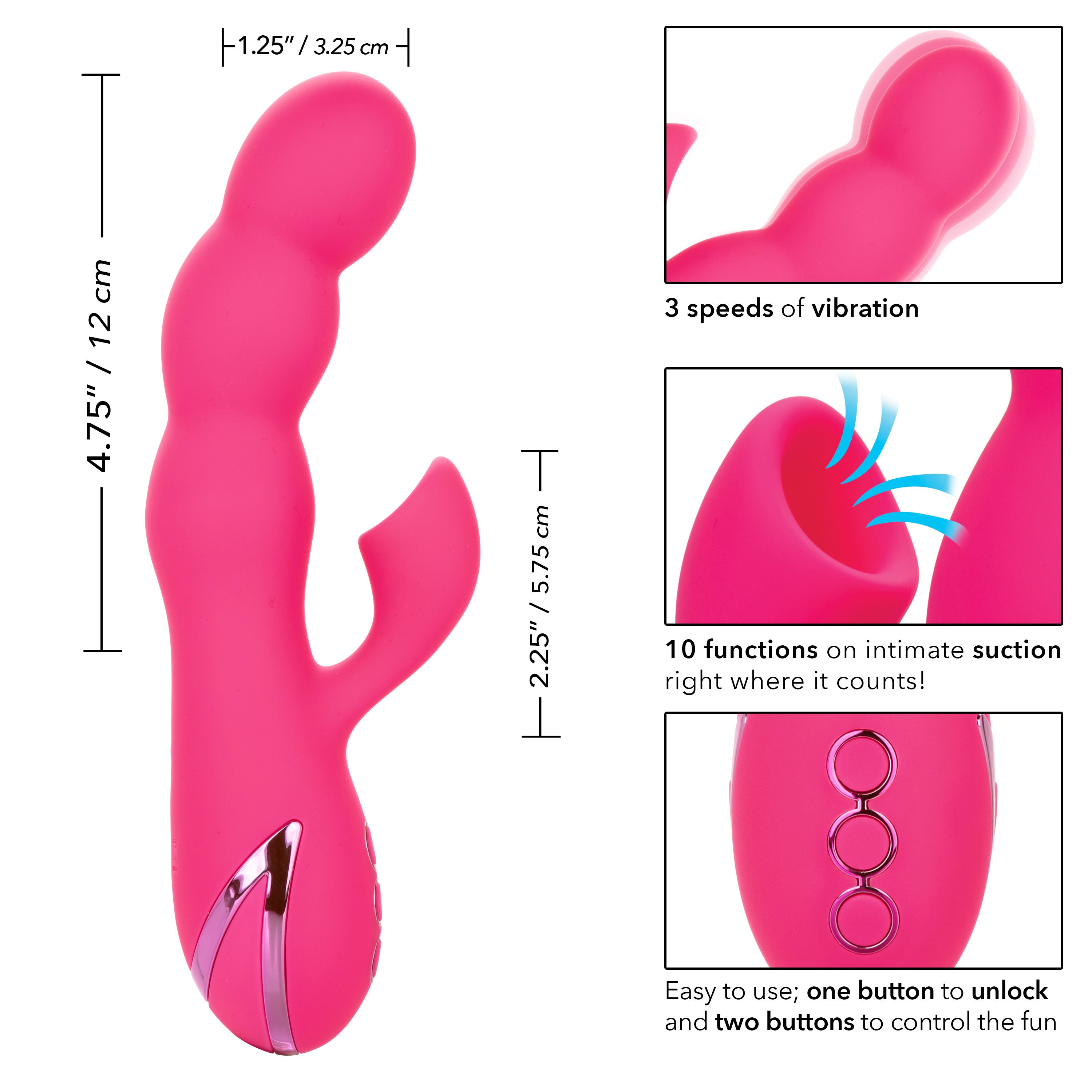 California Dreaming Oceanside Orgasm Massager with Clitoral Suction and Vibrating Functions VIBRATORS-RABBIT-MULTI