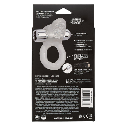 Nubby Lover's Delight Rechargeable Adult Intimacy Toy for Couples Cock Rings Vibrating